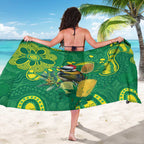 Aussie Honeyeaters Banksia Christmas Sarong Aboriginal Dots Painting Green Motif - Aussie Hoodie