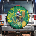 Aussie Honeyeaters Banksia Christmas Spare Tire Cover Aboriginal Dots Painting Green Motif - Aussie Hoodie