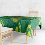 Aussie Honeyeaters Banksia Christmas Tablecloth Aboriginal Dots Painting Green Motif - Aussie Hoodie