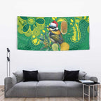 Aussie Honeyeaters Banksia Christmas Tapestry Aboriginal Dots Painting Green Motif - Aussie Hoodie