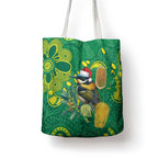 Aussie Honeyeaters Banksia Christmas Tote Bag Aboriginal Dots Painting Green Motif - Aussie Hoodie
