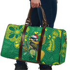 Aussie Honeyeaters Banksia Christmas Travel Bag Aboriginal Dots Painting Green Motif - Aussie Hoodie
