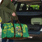 Aussie Honeyeaters Banksia Christmas Travel Bag Aboriginal Dots Painting Green Motif - Aussie Hoodie