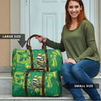 Aussie Honeyeaters Banksia Christmas Travel Bag Aboriginal Dots Painting Green Motif - Aussie Hoodie