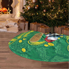 Aussie Honeyeaters Banksia Christmas Tree Skirt Aboriginal Dots Painting Green Motif - Aussie Hoodie