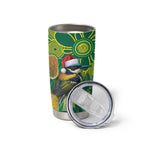 Aussie Honeyeaters Banksia Christmas Tumbler Cup Aboriginal Dots Painting Green Motif - Aussie Hoodie