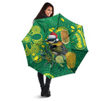 Aussie Honeyeaters Banksia Christmas Umbrella Aboriginal Dots Painting Green Motif - Aussie Hoodie