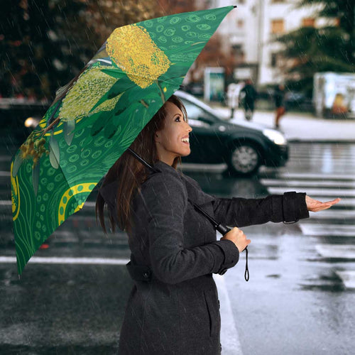 Aussie Honeyeaters Banksia Christmas Umbrella Aboriginal Dots Painting Green Motif - Aussie Hoodie