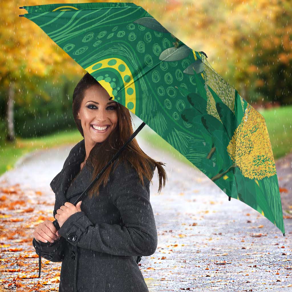 Aussie Honeyeaters Banksia Christmas Umbrella Aboriginal Dots Painting Green Motif - Aussie Hoodie