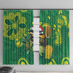 Aussie Honeyeaters Banksia Christmas Window Curtain Aboriginal Dots Painting Green Motif - Aussie Hoodie
