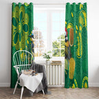 Aussie Honeyeaters Banksia Christmas Window Curtain Aboriginal Dots Painting Green Motif - Aussie Hoodie