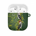 Aussie Kokaburra Golden Wattle Christmas AirPods Case Aboriginal Dots Painting Green Motif - Aussie Hoodie