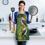 Aussie Kokaburra Golden Wattle Christmas Apron Aboriginal Dots Painting Green Motif - Aussie Hoodie
