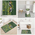 Aussie Kokaburra Golden Wattle Christmas Bathroom Set Aboriginal Dots Painting Green Motif - Aussie Hoodie