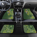 Aussie Kokaburra Golden Wattle Christmas Car Mats Aboriginal Dots Painting Green Motif - Aussie Hoodie