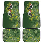 Aussie Kokaburra Golden Wattle Christmas Car Mats Aboriginal Dots Painting Green Motif - Aussie Hoodie