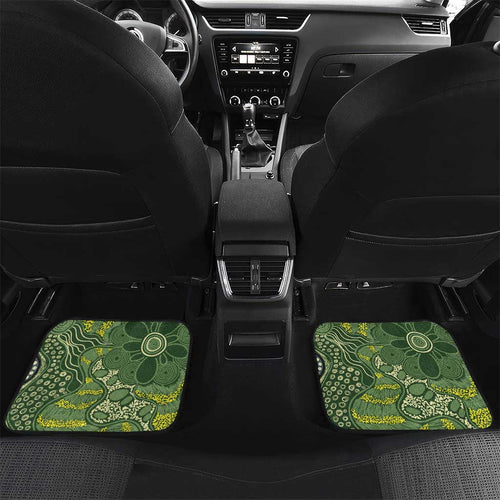 Aussie Kokaburra Golden Wattle Christmas Car Mats Aboriginal Dots Painting Green Motif - Aussie Hoodie