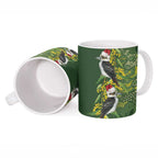 Aussie Kokaburra Golden Wattle Christmas Ceramic Mug Aboriginal Dots Painting Green Motif - Aussie Hoodie