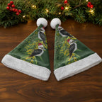 Aussie Kokaburra Golden Wattle Christmas Santa Hat Aboriginal Dots Painting Green Motif - Aussie Hoodie
