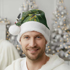 Aussie Kokaburra Golden Wattle Christmas Santa Hat Aboriginal Dots Painting Green Motif - Aussie Hoodie