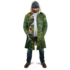 Aussie Kokaburra Golden Wattle Christmas Cloak Aboriginal Dots Painting Green Motif - Aussie Hoodie