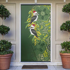 Aussie Kokaburra Golden Wattle Christmas Door Cover Aboriginal Dots Painting Green Motif - Aussie Hoodie