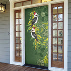 Aussie Kokaburra Golden Wattle Christmas Door Cover Aboriginal Dots Painting Green Motif - Aussie Hoodie
