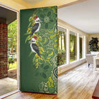 Aussie Kokaburra Golden Wattle Christmas Door Cover Aboriginal Dots Painting Green Motif - Aussie Hoodie