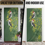 Aussie Kokaburra Golden Wattle Christmas Door Cover Aboriginal Dots Painting Green Motif - Aussie Hoodie