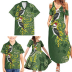 Aussie Kokaburra Golden Wattle Christmas Family Matching Summer Maxi Dress and Hawaiian Shirt Aboriginal Dots Painting Green Motif - Aussie Hoodie