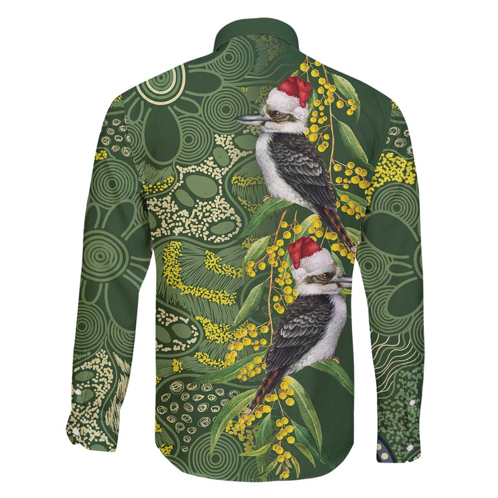 Aussie Kokaburra Golden Wattle Christmas Family Matching Summer Maxi Dress and Hawaiian Shirt Aboriginal Dots Painting Green Motif - Aussie Hoodie