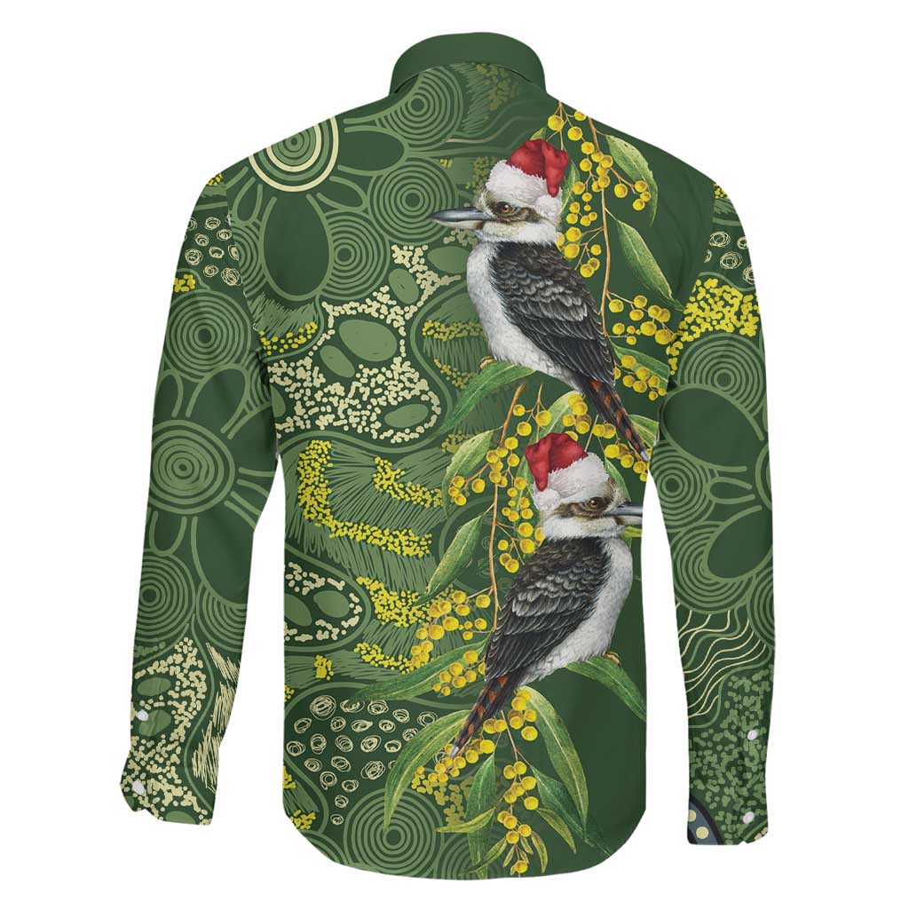 Aussie Kokaburra Golden Wattle Christmas Family Matching Tank Maxi Dress and Hawaiian Shirt Aboriginal Dots Painting Green Motif - Aussie Hoodie