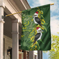 Aussie Kokaburra Golden Wattle Christmas Garden Flag Aboriginal Dots Painting Green Motif - Aussie Hoodie