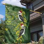 Aussie Kokaburra Golden Wattle Christmas Garden Flag Aboriginal Dots Painting Green Motif - Aussie Hoodie