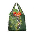 Aussie Kokaburra Golden Wattle Christmas Grocery Bag Aboriginal Dots Painting Green Motif - Aussie Hoodie