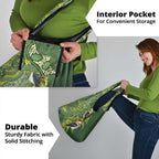 Aussie Kokaburra Golden Wattle Christmas Grocery Bag Aboriginal Dots Painting Green Motif - Aussie Hoodie