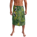 Aussie Kokaburra Golden Wattle Christmas Lavalava Aboriginal Dots Painting Green Motif - Aussie Hoodie