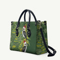 Aussie Kokaburra Golden Wattle Christmas Leather Bag Aboriginal Dots Painting Green Motif - Aussie Hoodie