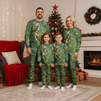 Aussie Kokaburra Golden Wattle Christmas Pajama Set Aboriginal Dots Painting Green Motif - Aussie Hoodie