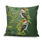 Aussie Kokaburra Golden Wattle Christmas Pillow Cover Aboriginal Dots Painting Green Motif - Aussie Hoodie