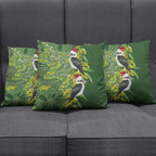 Aussie Kokaburra Golden Wattle Christmas Pillow Cover Aboriginal Dots Painting Green Motif - Aussie Hoodie