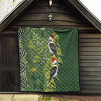 Aussie Kokaburra Golden Wattle Christmas Quilt Aboriginal Dots Painting Green Motif - Aussie Hoodie