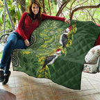 Aussie Kokaburra Golden Wattle Christmas Quilt Aboriginal Dots Painting Green Motif - Aussie Hoodie