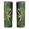 Aussie Kokaburra Golden Wattle Christmas Skinny Tumbler Aboriginal Dots Painting Green Motif - Aussie Hoodie