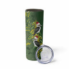 Aussie Kokaburra Golden Wattle Christmas Skinny Tumbler Aboriginal Dots Painting Green Motif - Aussie Hoodie