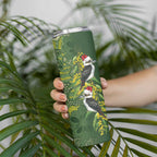 Aussie Kokaburra Golden Wattle Christmas Skinny Tumbler Aboriginal Dots Painting Green Motif - Aussie Hoodie