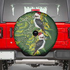 Aussie Kokaburra Golden Wattle Christmas Spare Tire Cover Aboriginal Dots Painting Green Motif - Aussie Hoodie