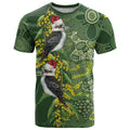 Aussie Kokaburra Golden Wattle Christmas T Shirt Aboriginal Dots Painting Green Motif - Aussie Hoodie