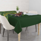 Aussie Kokaburra Golden Wattle Christmas Tablecloth Aboriginal Dots Painting Green Motif - Aussie Hoodie