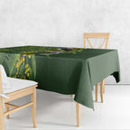 Aussie Kokaburra Golden Wattle Christmas Tablecloth Aboriginal Dots Painting Green Motif - Aussie Hoodie